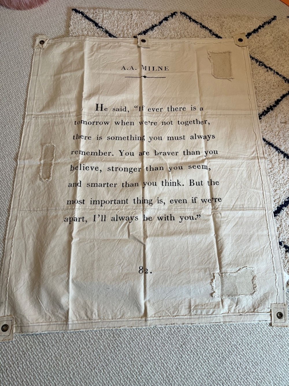 Sugarboo & Co 46x57 canvas wall tapestry NWOT A.A. Milne